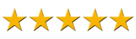 A five star rating system with three stars.